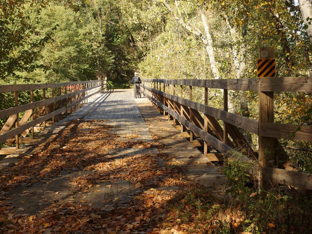 bridge over the Ashuelot River on the Fort Hill Rail Trail in southwestern New Hampshire