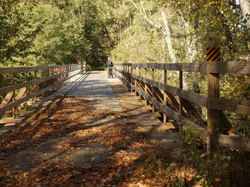 bridge over the Ashuelot River on the Fort Hill Rail Trail in southwestern New Hampshire