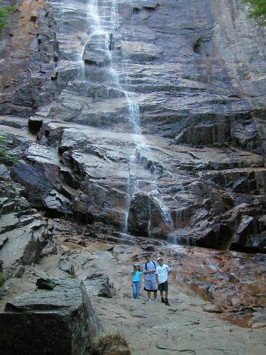 a view of Arethusa Falls in New Hampshire