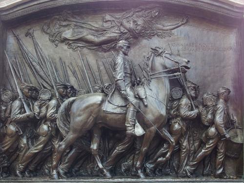 Shaw Memorial along the Freedom Trail in Boston, MA