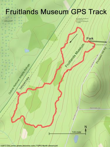 Fruitlands Museum gps track