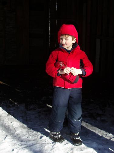 Carl in December at the near-summit cabin on Gile Mountain in eastern Vermont