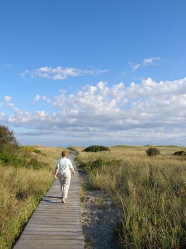 dunes boardwalk to Good Harbor Beach in Massachusetts