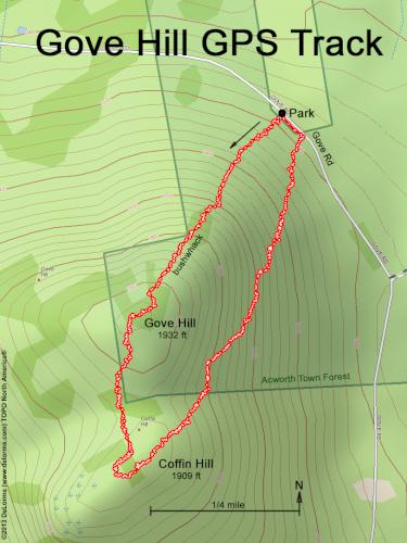 GPS track in September at Gove Hill in southern NH