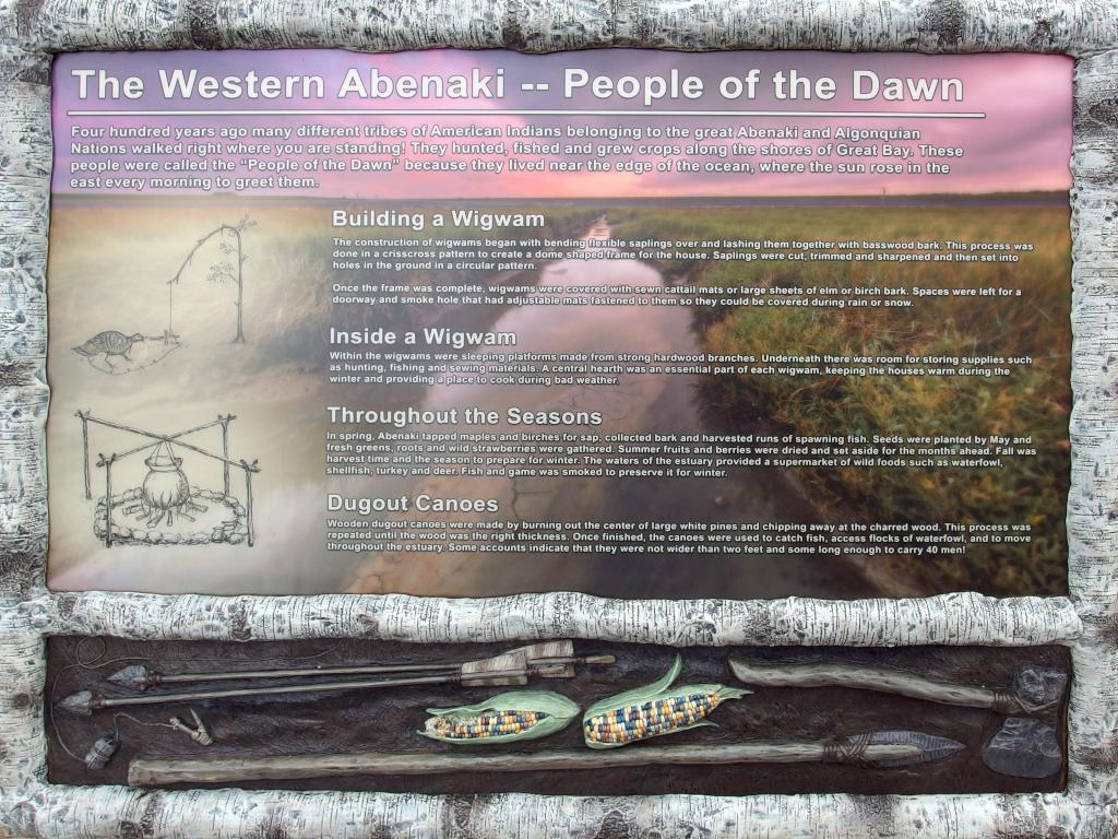 descriptive sign along the Sandy Point Trail at Great Bay NERR near Portsmouth NH