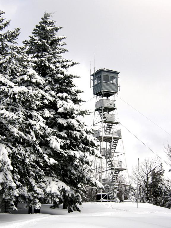 February view of the fire tower on Green Mountain in eastern New Hampshire