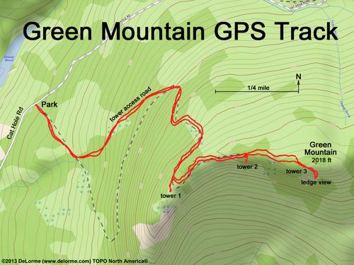 GPS track to Green Mountain in New Hampshire