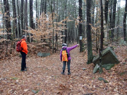 Peter and Andee on the way to Mason Quarry off Greenville-Mason Rail Trail in southern New Hampshire