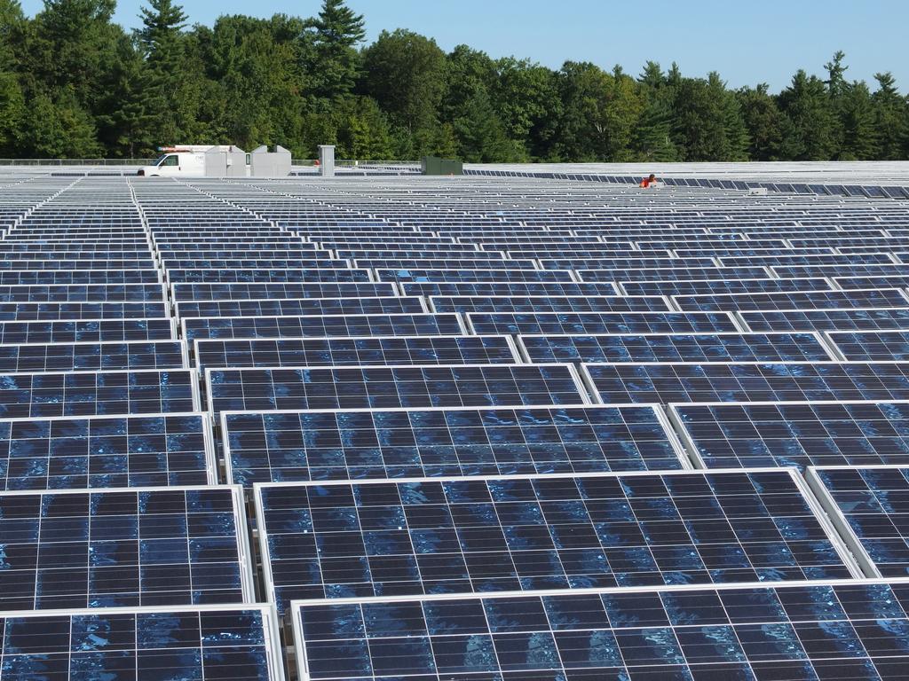 a huge solar-panel farm (an impressive alternative-energy resource) next to Greystone Trails in eastern Massachusetts