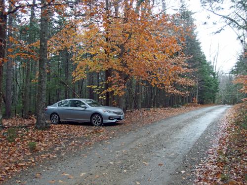 parking at Hall Ponds Mountain in New Hampshire