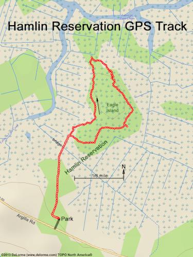 GPS track at Hamlin Reservation in northeast Massachusetts