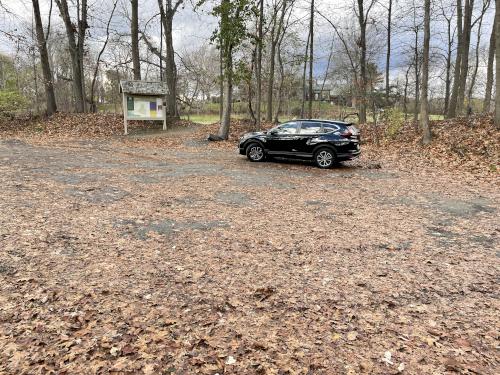 parking at Hamlin Reservation in northeast Massachusetts