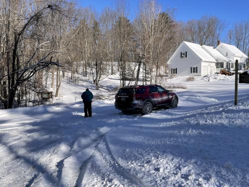 parking in January at Hammond Nature Preserve in southern New Hampshire