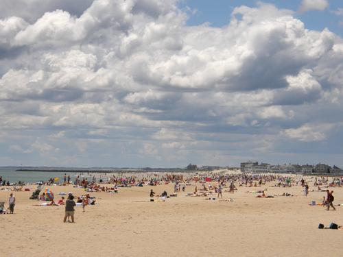 summer vacationers on a fine June day at Hampton Beach in New Hampshire