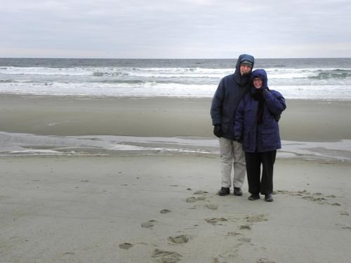 off-season visitors at Hampton Beach in New Hampshire