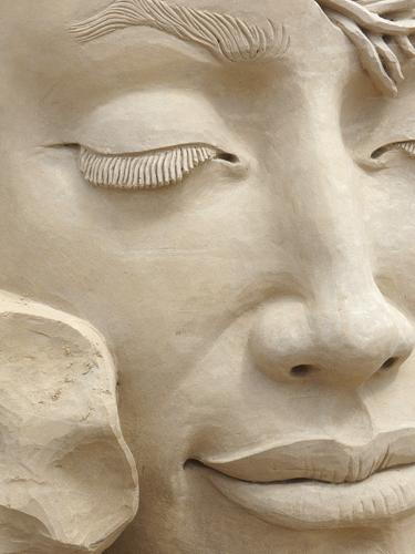 Serene Song sand sculpture by David Andrews in 2014 at Hampton Beach in New Hampshire