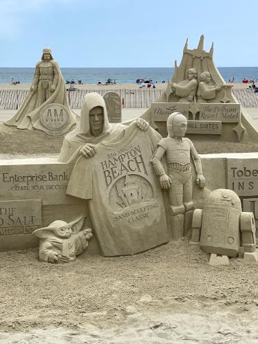 Star Wars themed sculpture in June 2024 at Hampton Beach in New Hampshire