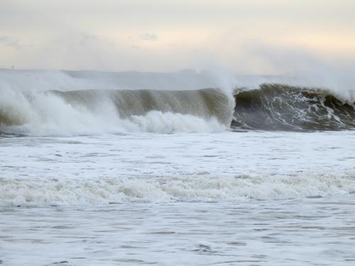 winter waves at Hampton Beach in New Hampshire