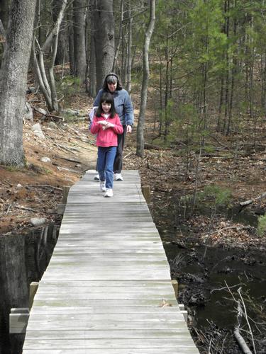 hikers in Harold Parker State Forest in Massachusetts