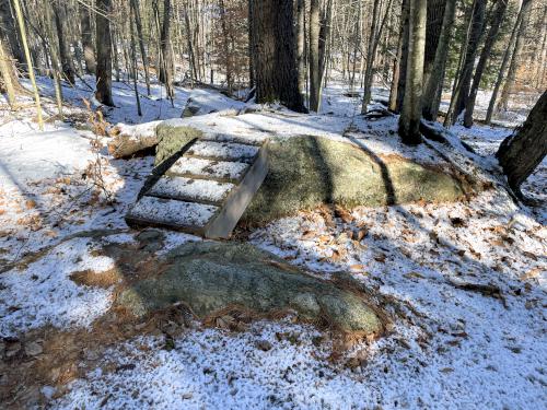 biker bridge in December at Haseltine Community Preserve in southern NH