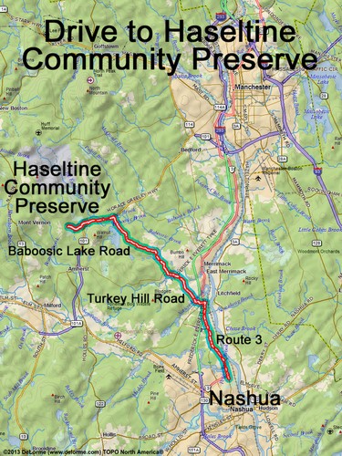 Haseltine Community Preserve drive route