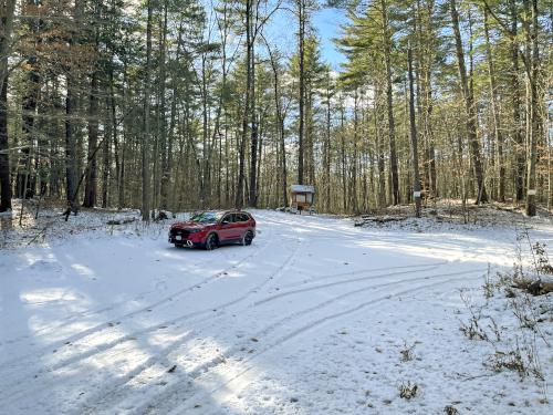 parking in December at Haseltine Community Preserve in southern NH