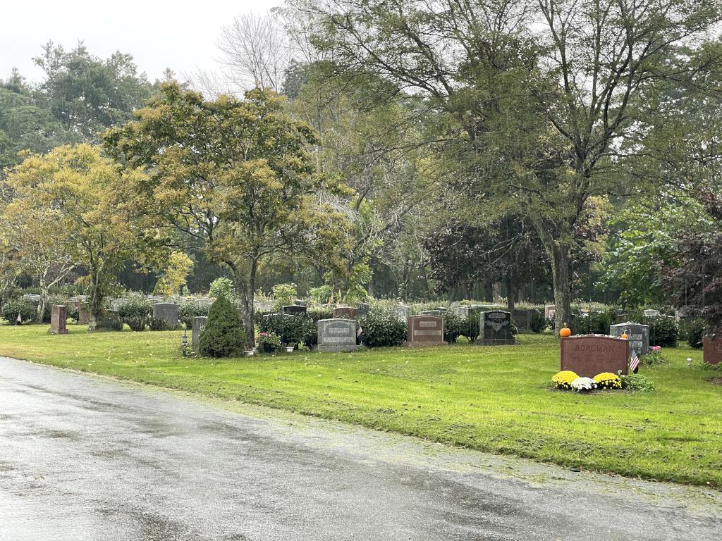 Mount Hope Cemetery in September near Heath Hen Meadow at Acton in northeast MA