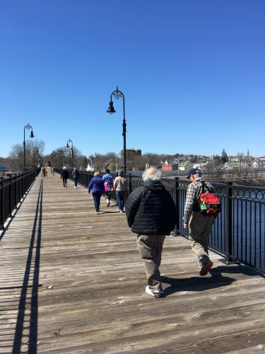 our group walks the Manchester Heritage Trail across the Merrimack River in southern New Hampshire