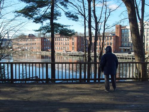 Betty Lou stands out on the boardwalk within Heron Point Sanctuary at Newmarket in New Hampshire