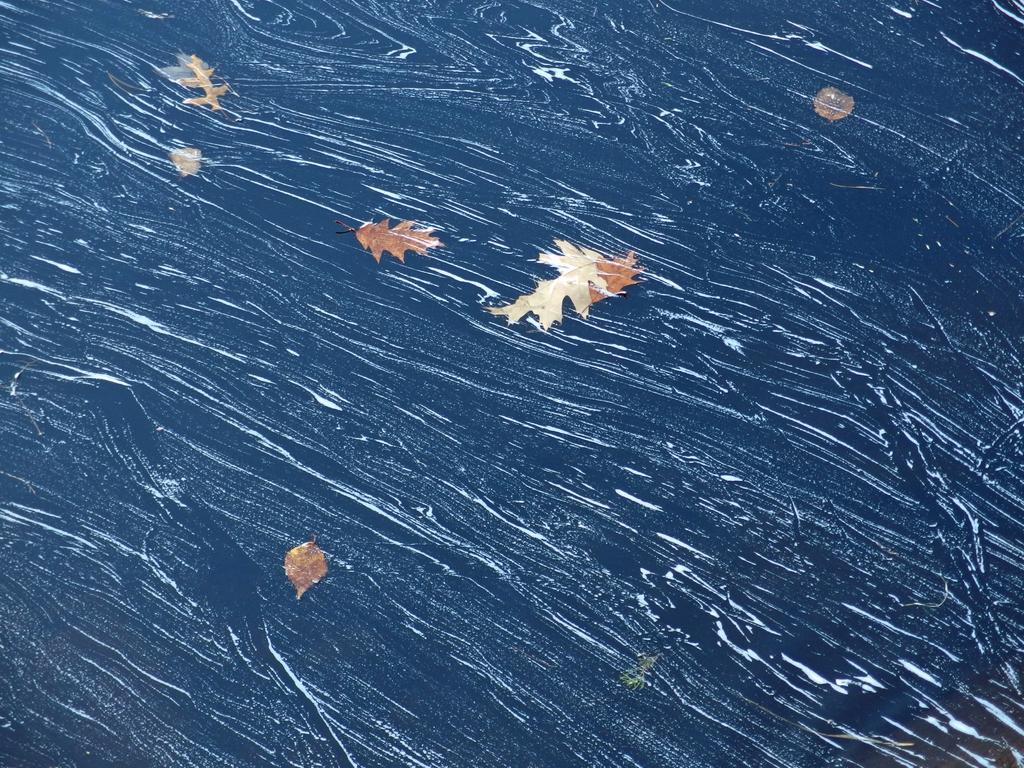 attractive abstract pattern on the surface of the Lamprey River near Heron Point Sanctuary at Newmarket in southeastern New Hampshire