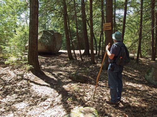 John at Tippin Rock on the way to Hewes Hill at Swanzey in southwestern New Hampshire