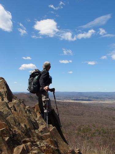 Dick standing out on the cragy lookout atop Mount Hitchcock in central Massachusetts