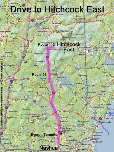 Mount Hitchcock East Peak drive route