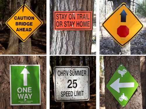 trail signs at Hopkinton-Everett Trails in New Hampshire