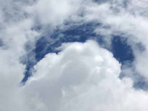 clouds and blue sky at Hoyt Hill near Bristol in western New Hampshire