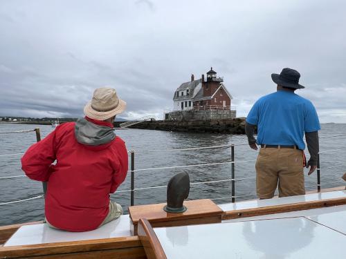 Breakwater Lighthouse in September at Hurricane Island in Maine