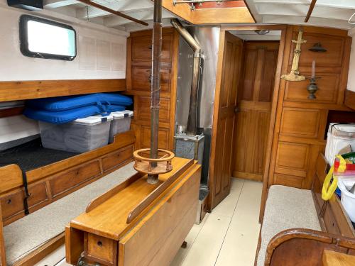 sailboat cabin in September at Hurricane Island in Maine