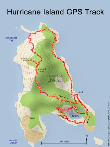 GPS track in September at Hurricane Island in Maine