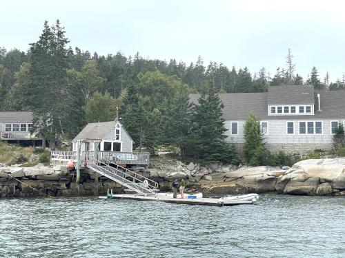 island dock in September at Hurricane Island in Maine