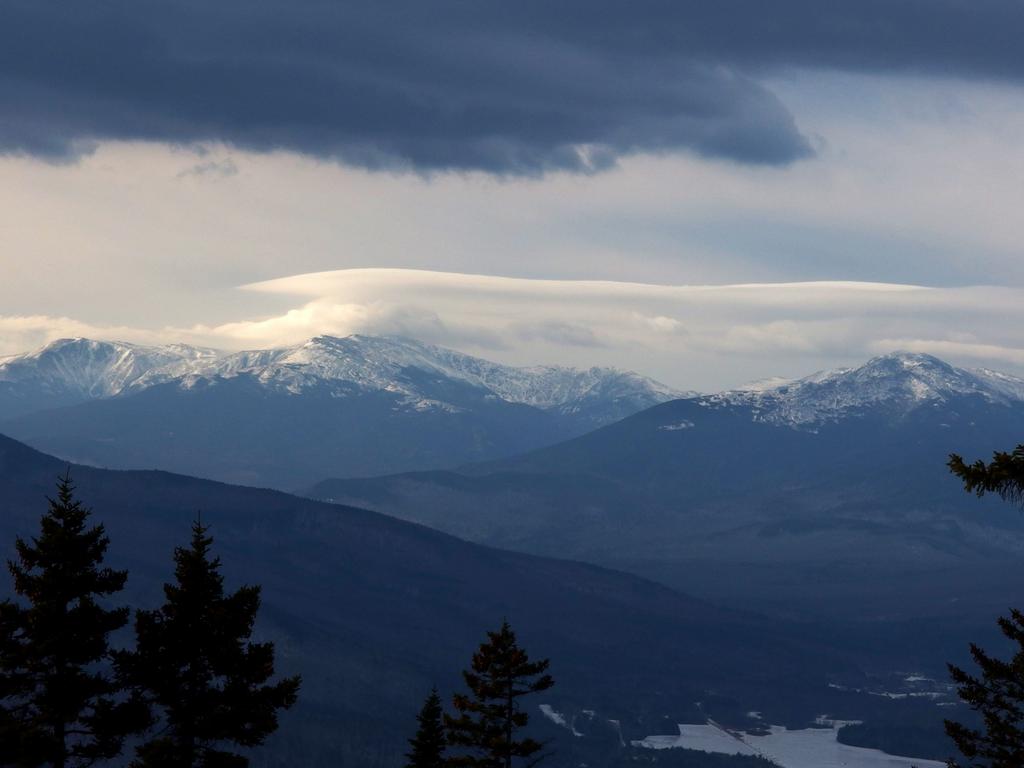 dramatic view of the Presidentials from Mount Ingalls near Shelburne in New Hampshire