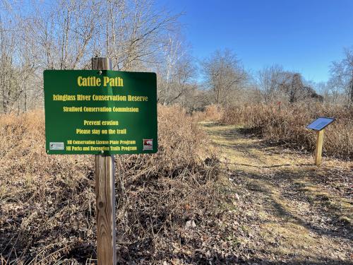 trail in December at Isinglass River Conservation Reserve in southern New Hampshire