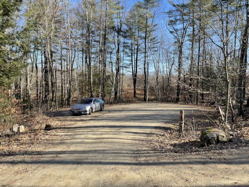 parking in December at Isinglass River Conservation Reserve in southern New Hampshire