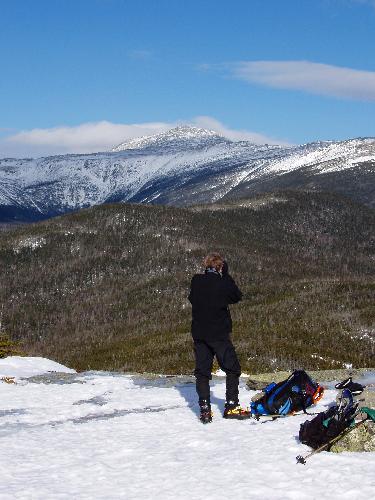 winter view of Mount Washington from Mount Isolation in New Hampshire