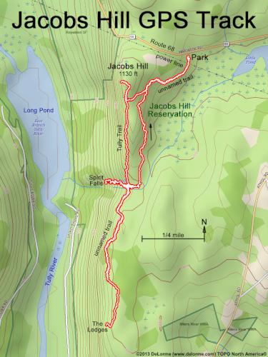 GPS track in January at Jacobs Hill in north central Massachusetts