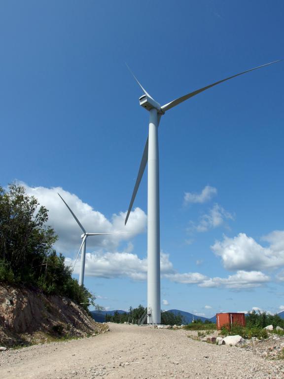 wind turbine on Jericho Mountain in northern New Hampshire