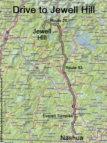 Jewell Hill drive route