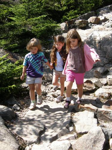 hikers on the trail to Mount Kearsarge in New Hampshire