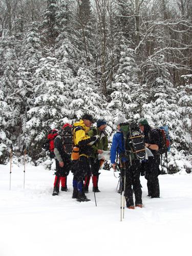 winter hikers on the way to Mount Kelsey in New Hampshire