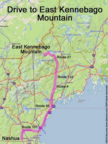 East Kennebago Mountain drive route