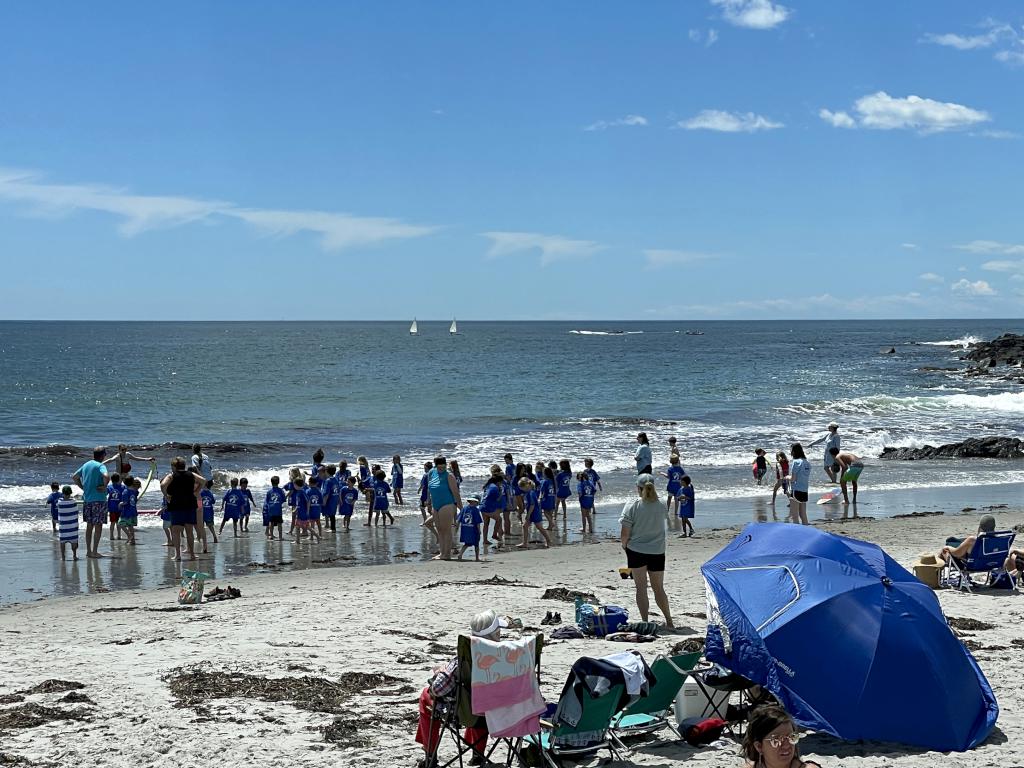 ocean beach in June near the end of Kennebunk Bridle Path in southern Maine